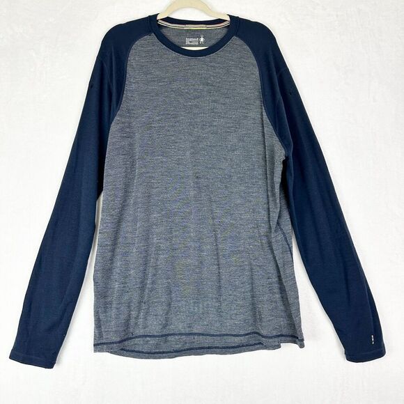 Smartwool Merino 250 Pattern Crew Base Layer Shirt Men's Size XXL Blue Outdoor - Picture 1 of 13